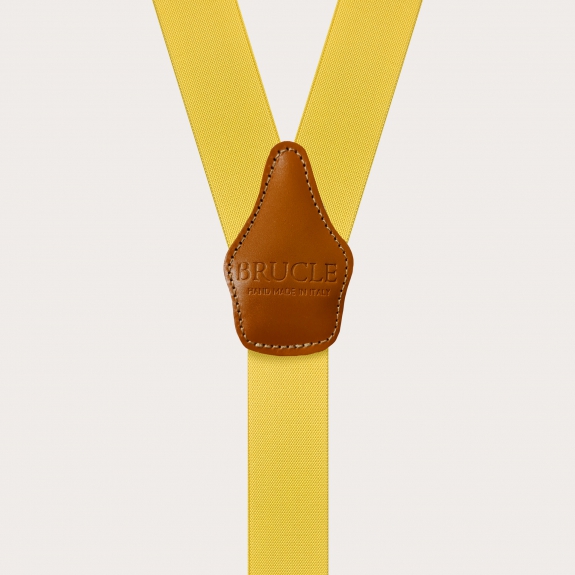 Y-shape elastic suspenders, yellow