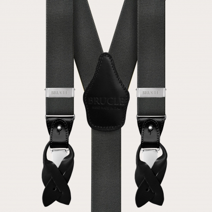 Y-shape elastic suspenders, grey