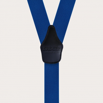 Y-shape elastic suspenders, royal blue
