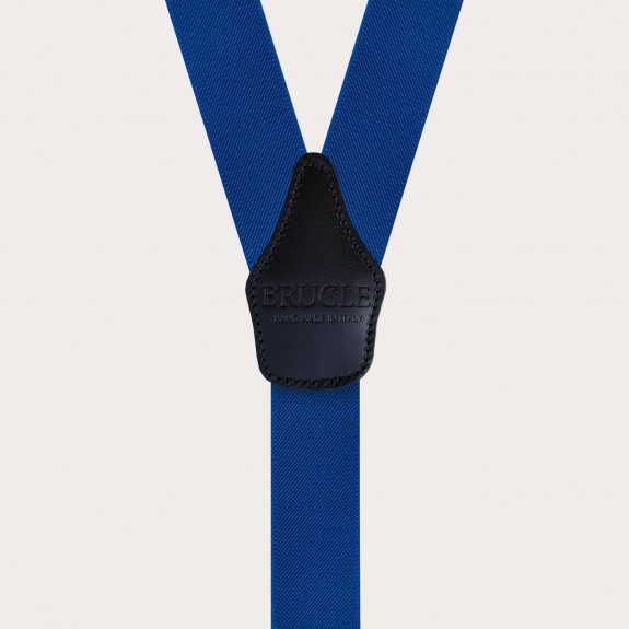 BRUCLE Y-shaped elastic royal blue suspenders