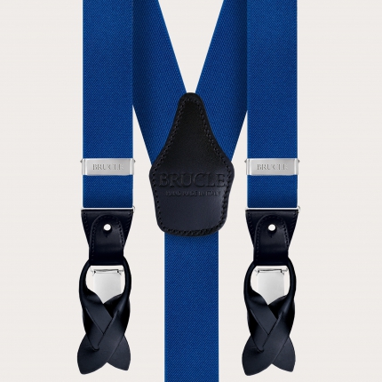 Y-shape elastic suspenders, royal blue