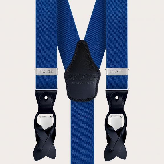 BRUCLE Y-shaped elastic royal blue suspenders