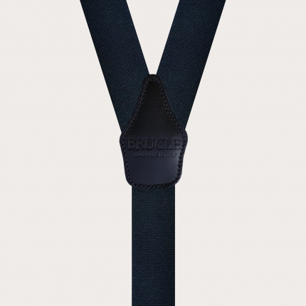 Elegant nickel free suspenders for men, navy blue