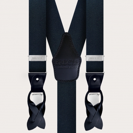 Elegant nickel free suspenders for men, navy blue Color-Blue Size-120cm