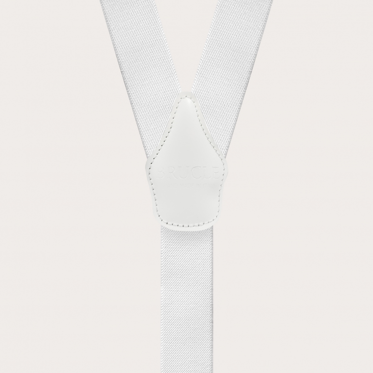 Elegant white men's suspenders
