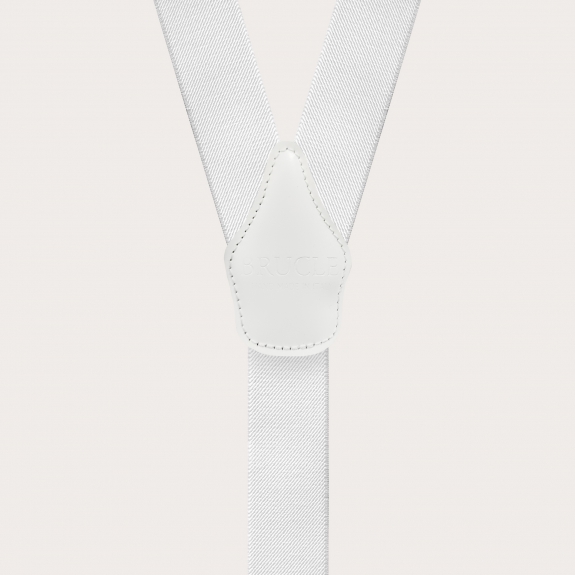 Y-shape elastic suspenders, white