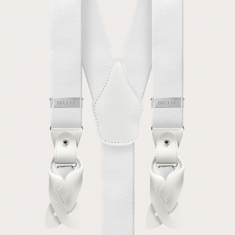 Elegant white men's suspenders