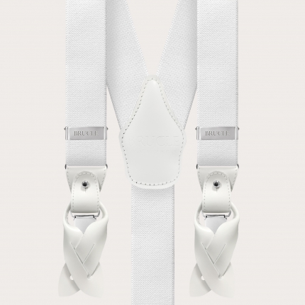 Bretelles blanches larges élégantes pour hommes