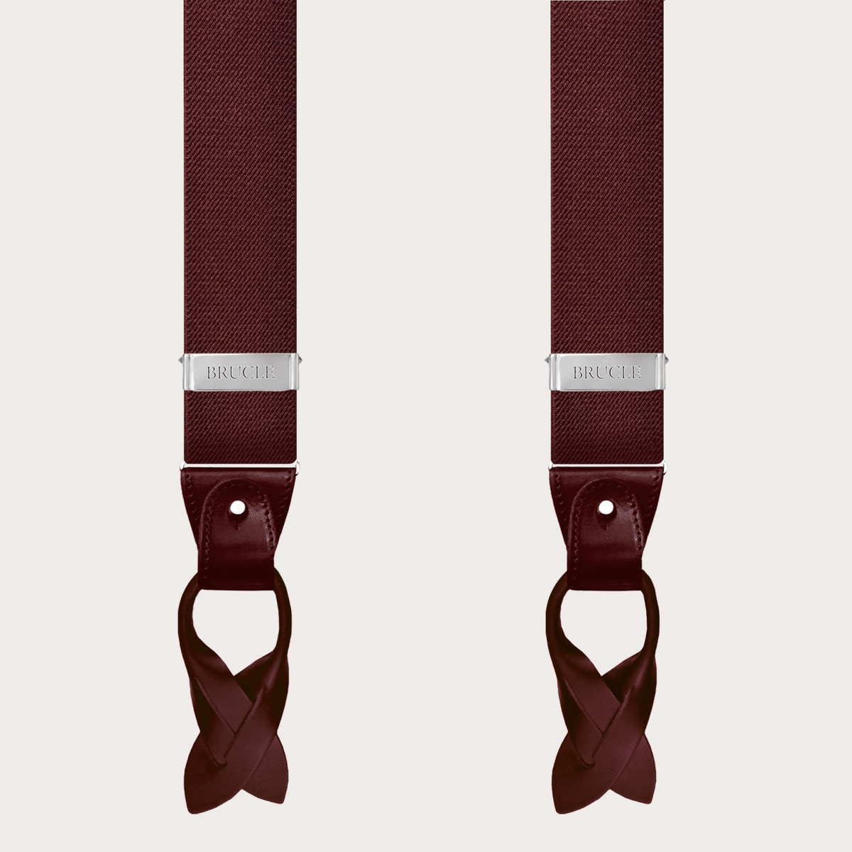 BRUCLE Y-shaped elastic burgundy suspenders