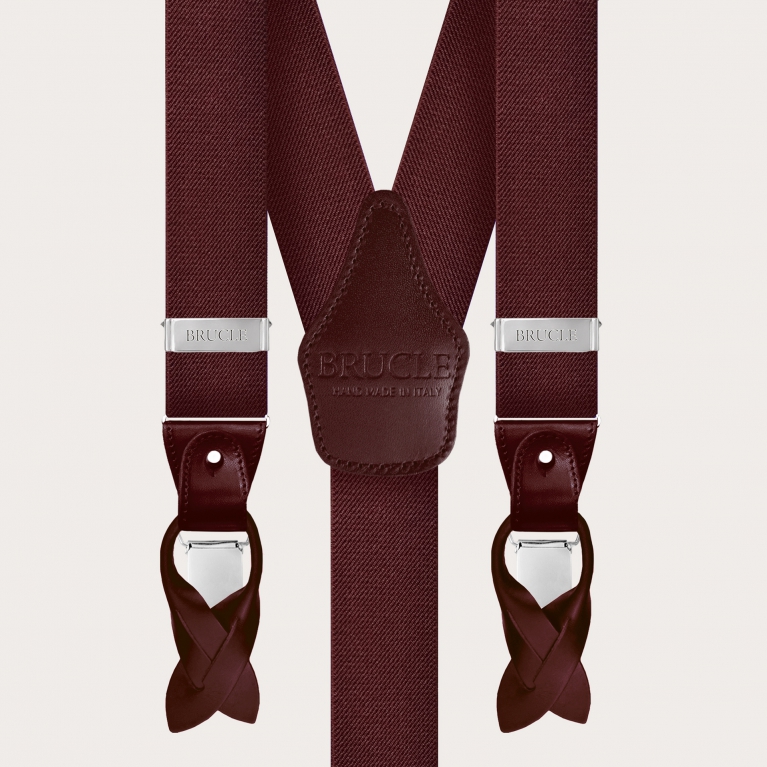 Bretelle elastiche a Y bordeaux
