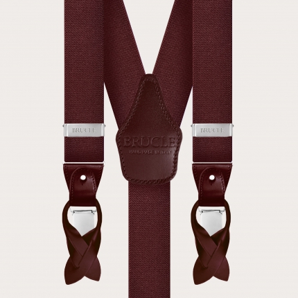 Set di bretelle e sciarpa per uomo, bordeaux