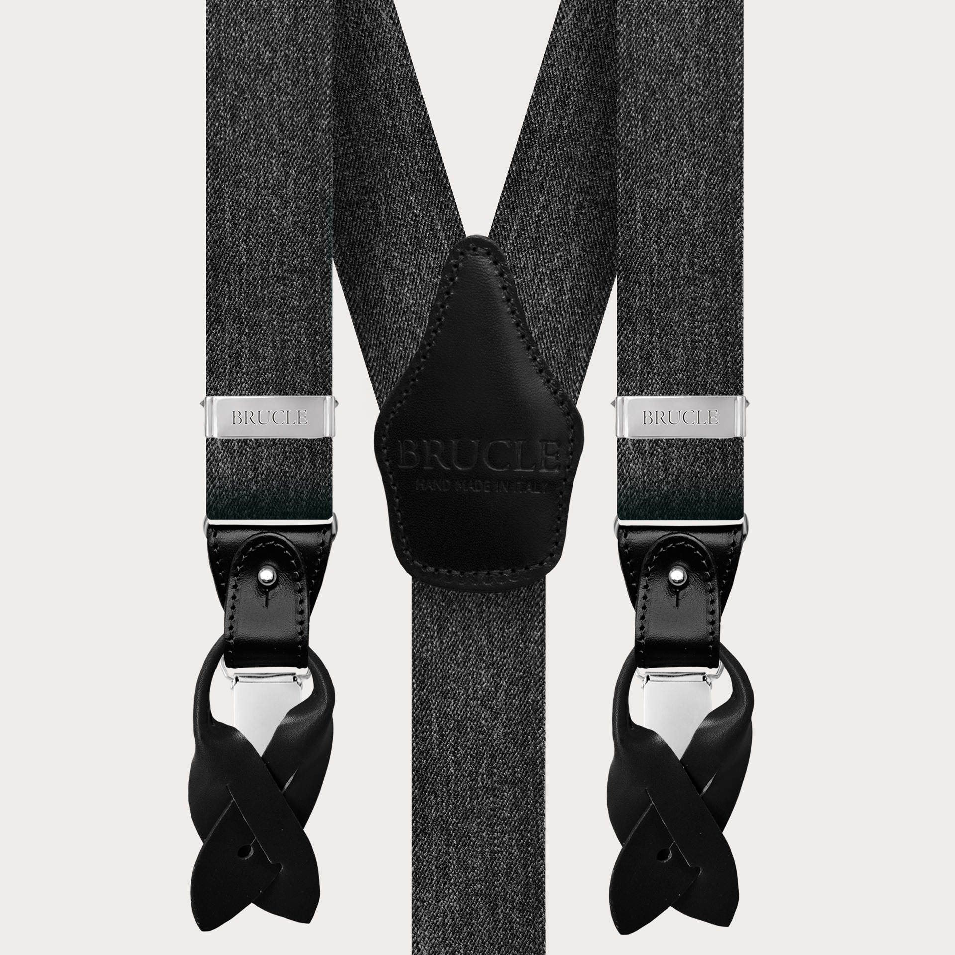 BRUCLE Bretelle elastiche doppio uso jeans nere