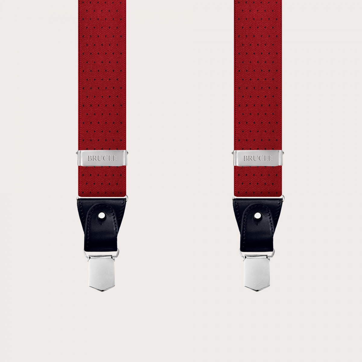 BRUCLE Bretelles élastiques rouges en forme de Y avec motif à pois