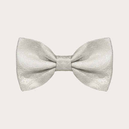 White bow tie in jacquard silk