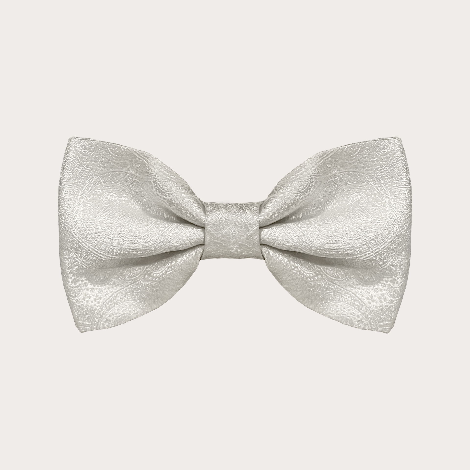 White bow tie in jacquard silk