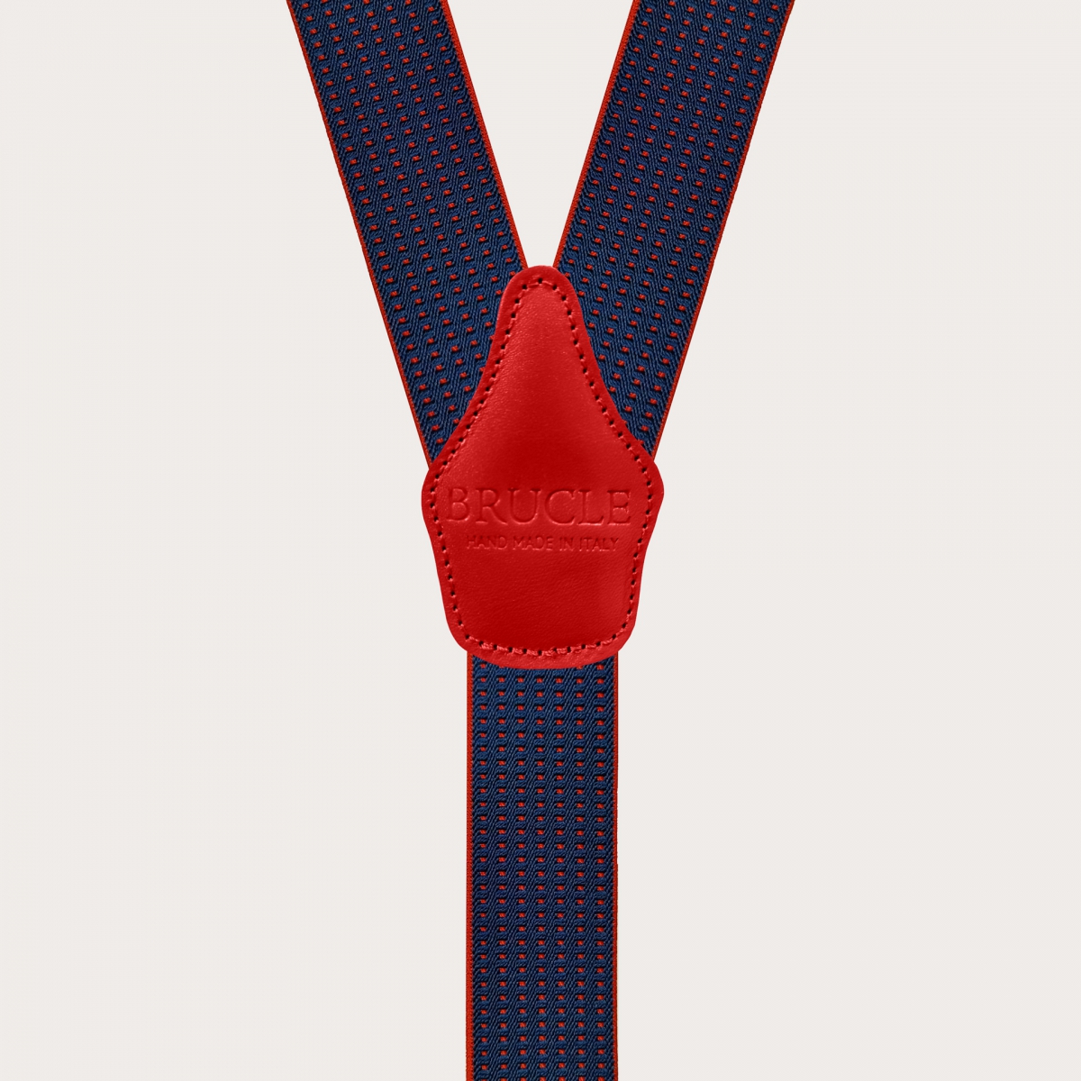 BRUCLE Bretelles élastiques bleues en forme de Y avec motif à pois rouges