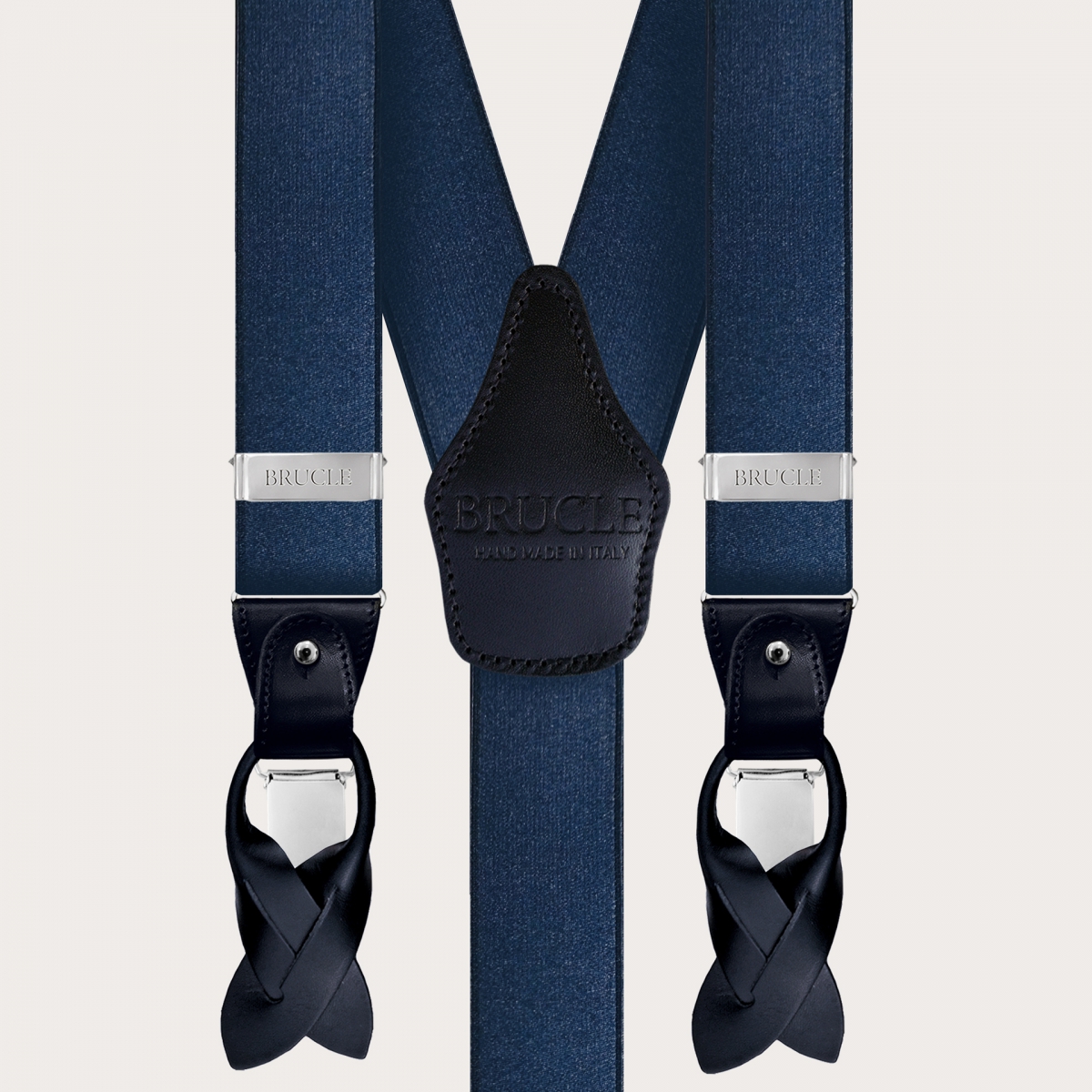 Braces suspenders polished blue