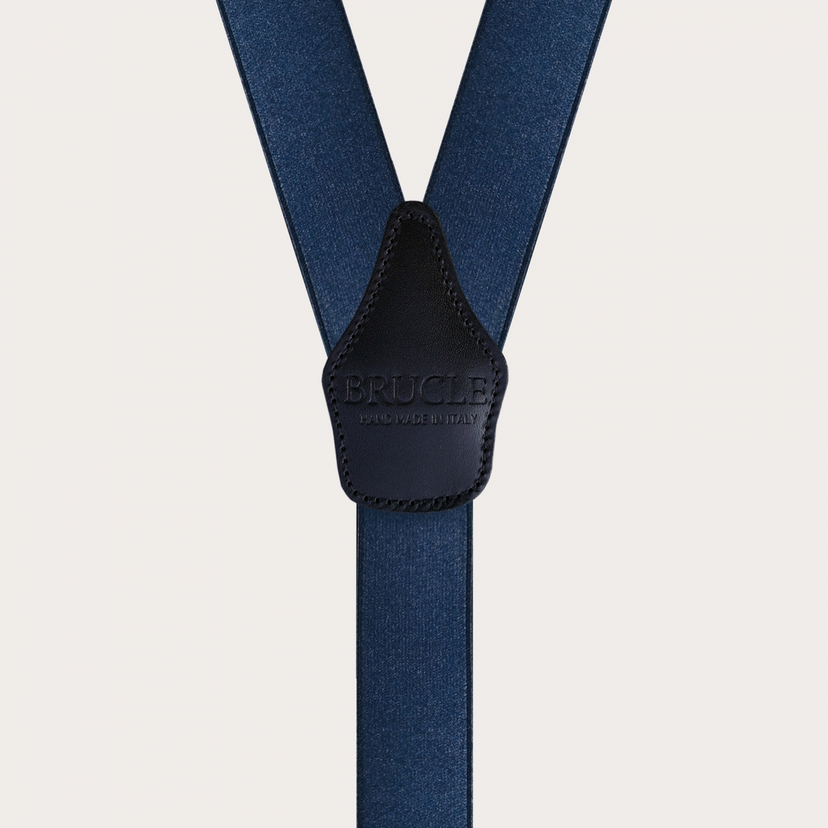 Bretelles larges bleu poli avec clips argent