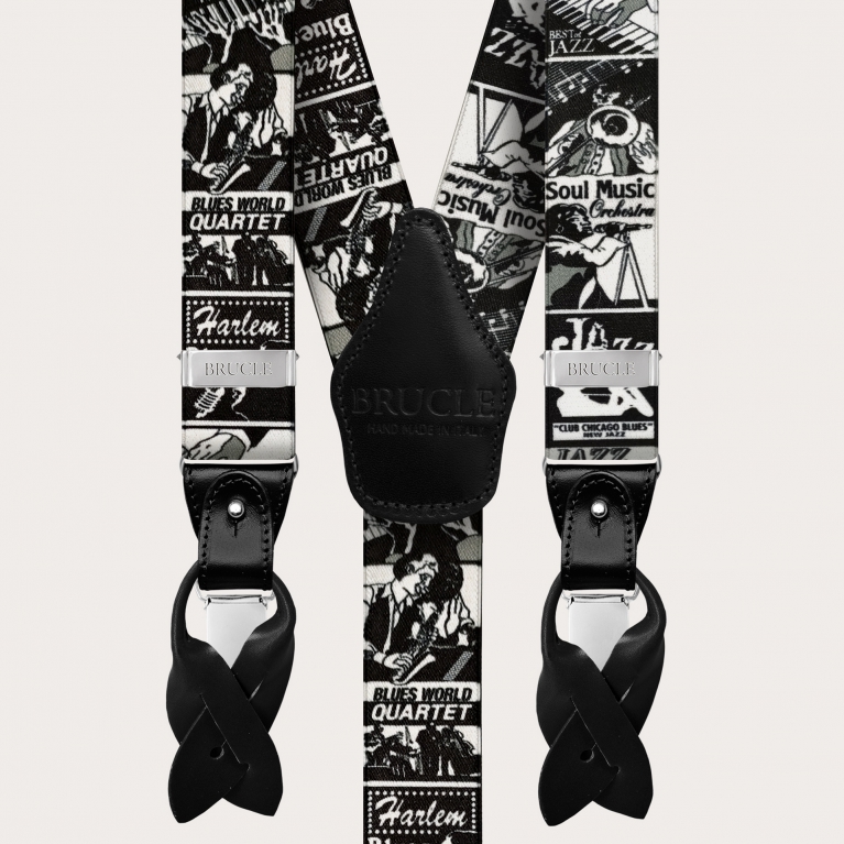 Elastic suspenders with Jazz pattern