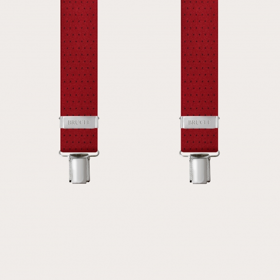 Bretelles larges à pois rouge avec 3 clips