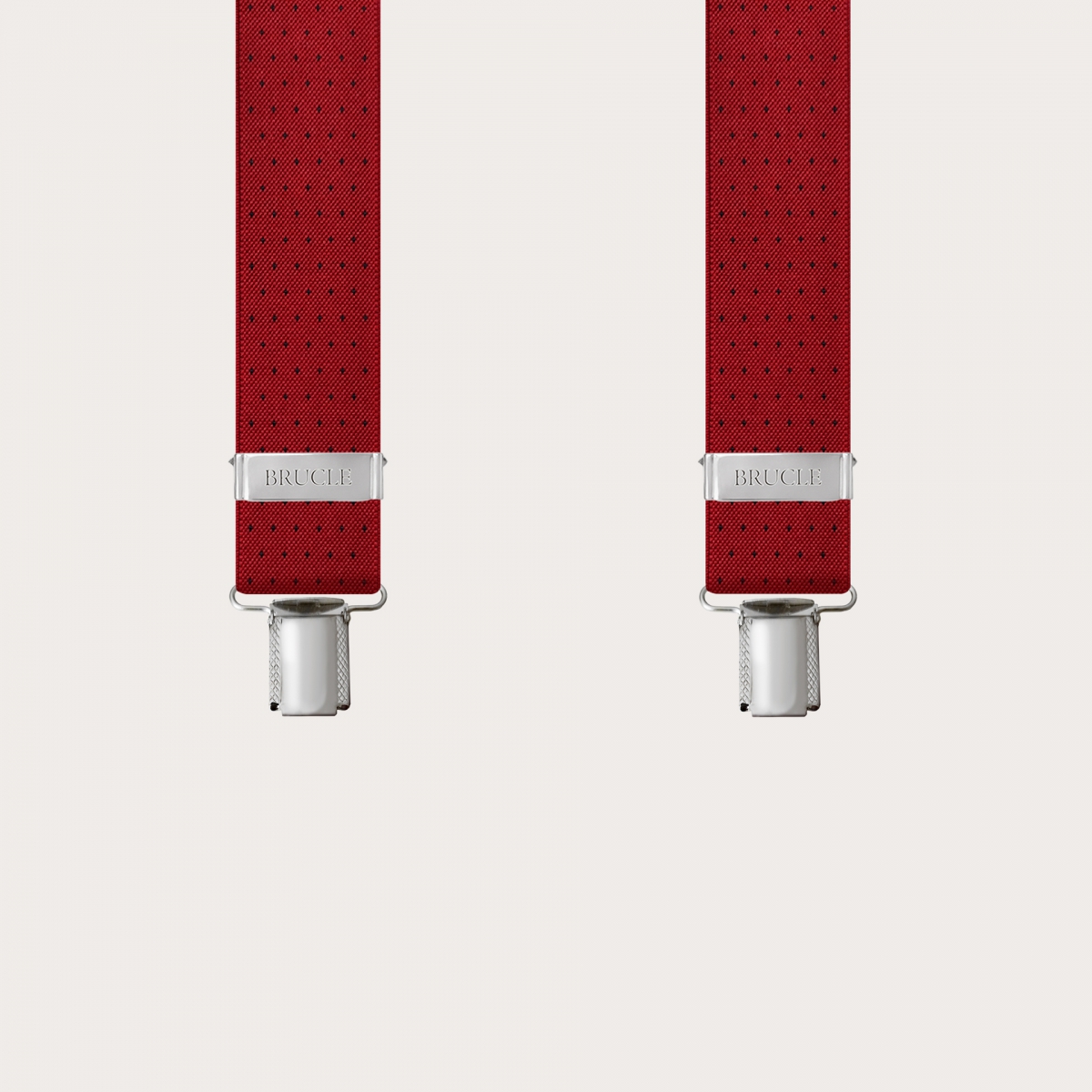 BRUCLE TIRANTES ELASTICOS DE HOMBRE ROJO CON TOPOS AZUL