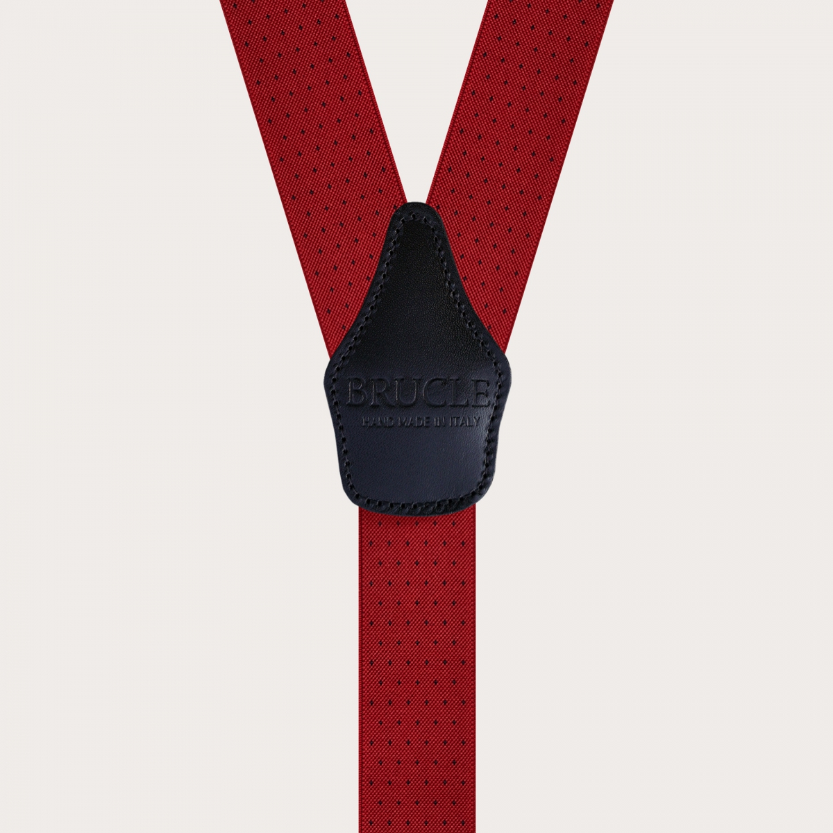 BRUCLE TIRANTES ELASTICOS DE HOMBRE ROJO CON TOPOS AZUL