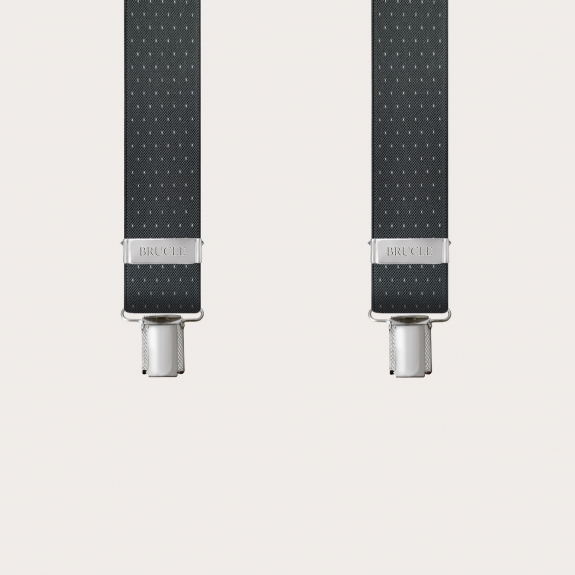 Hosenträger herren damen grau gepunktet weißen