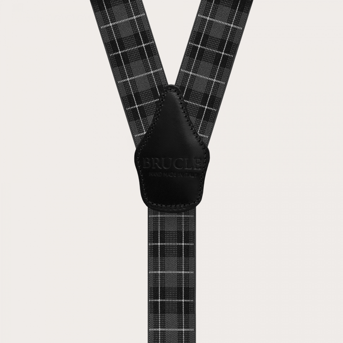 Bretelle unisex a Y scozzese grigie