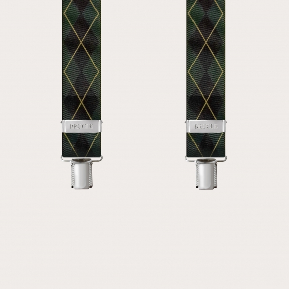 Hosenträger herren damen tartanmuster grün