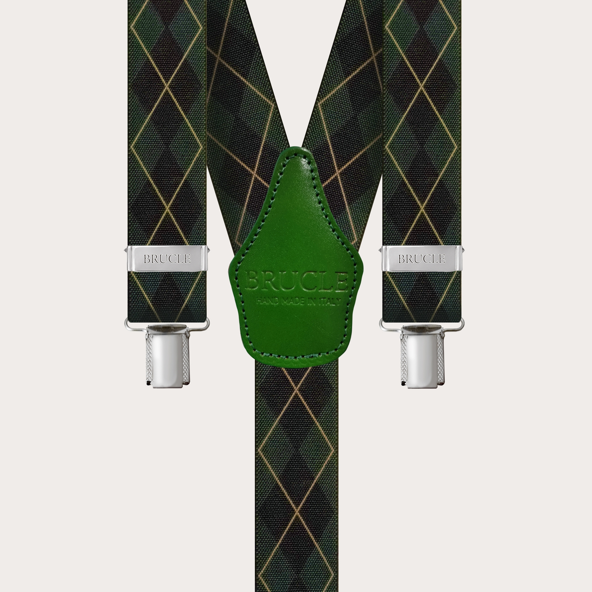Hosenträger herren damen tartanmuster grün