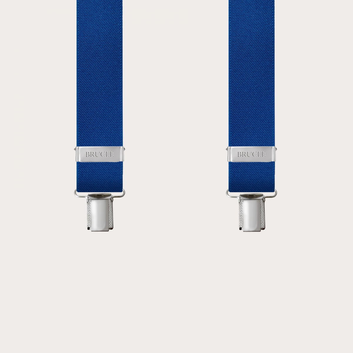 Bretelles larges à pois bleu royal avec 3 clips