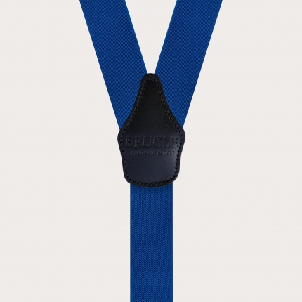 Unisex Y suspenders, royal blue