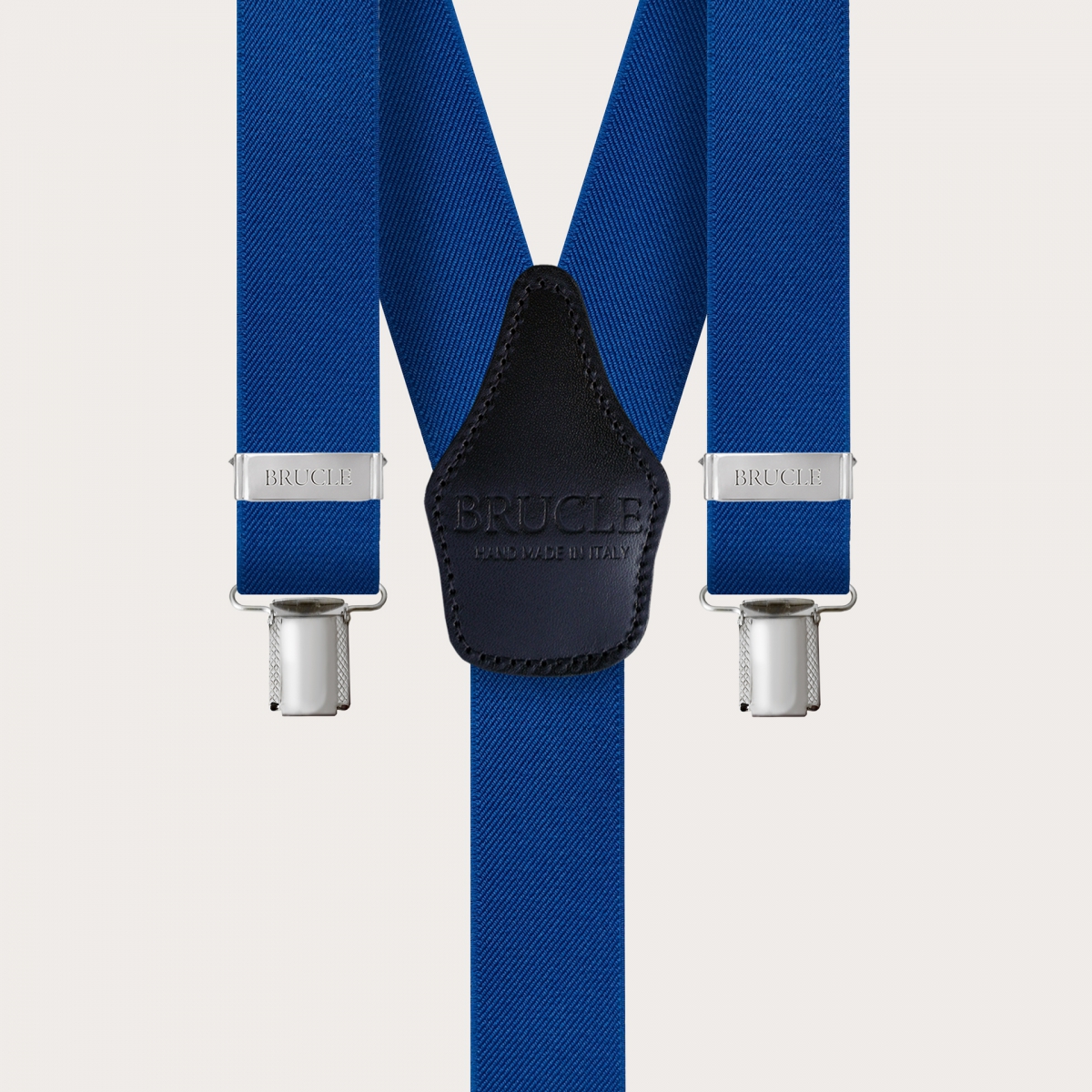 Bretelles larges à pois bleu royal avec 3 clips