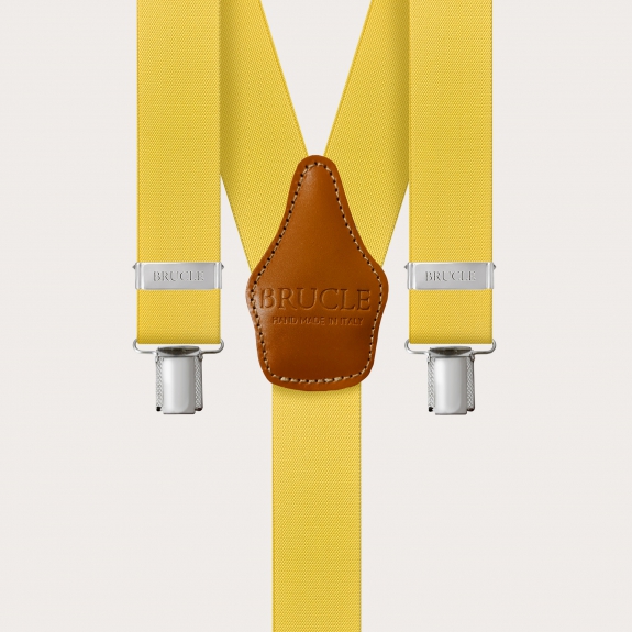 Bretelles larges jaune avec 3 clips