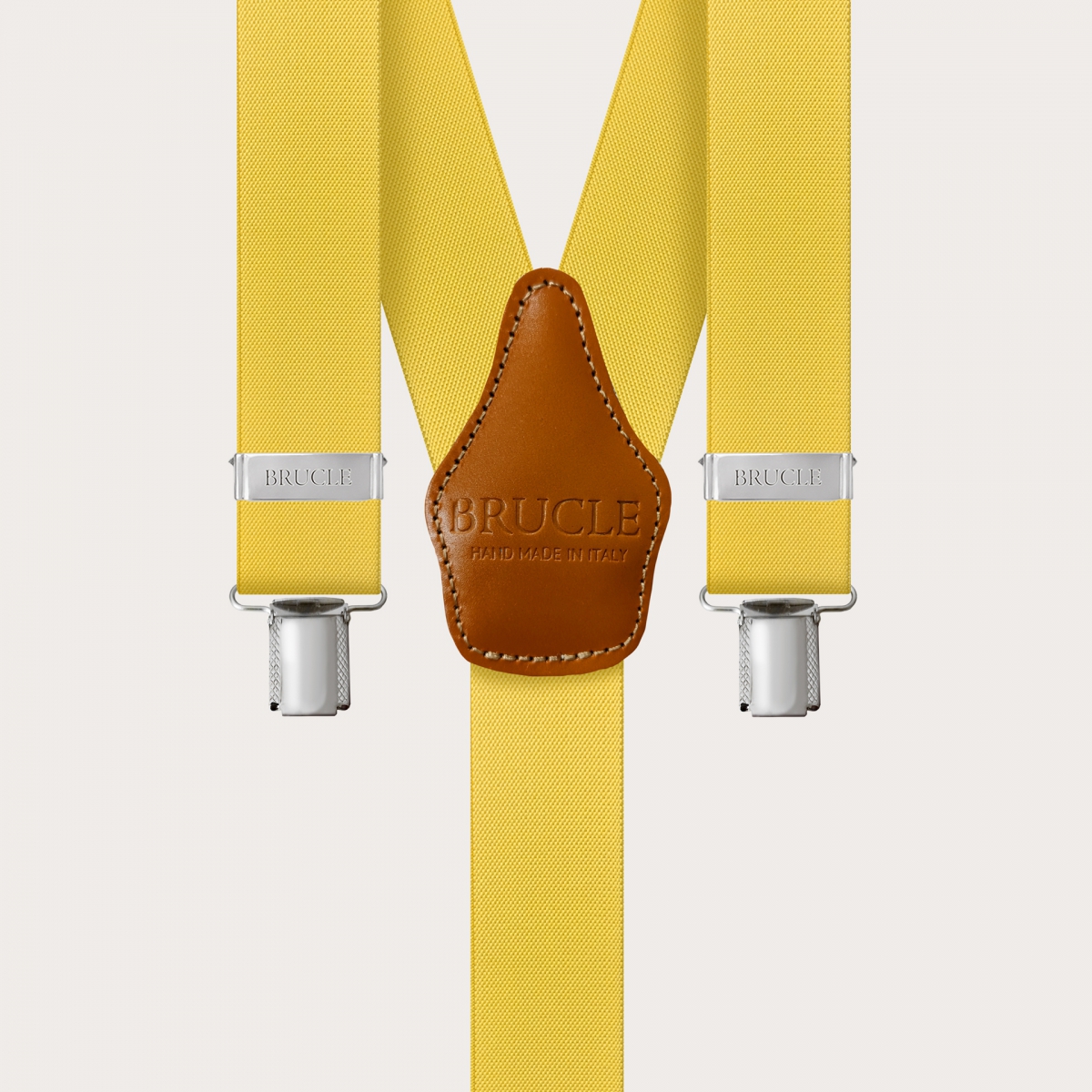 Bretelle unisex a Y rigate beige blu navy e bianco