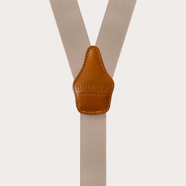 Bretelle unisex a Y, colore beige