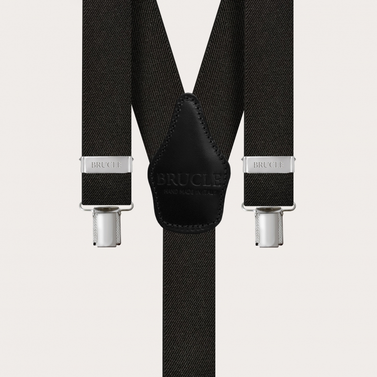 Y-braces with nickel free clip, black