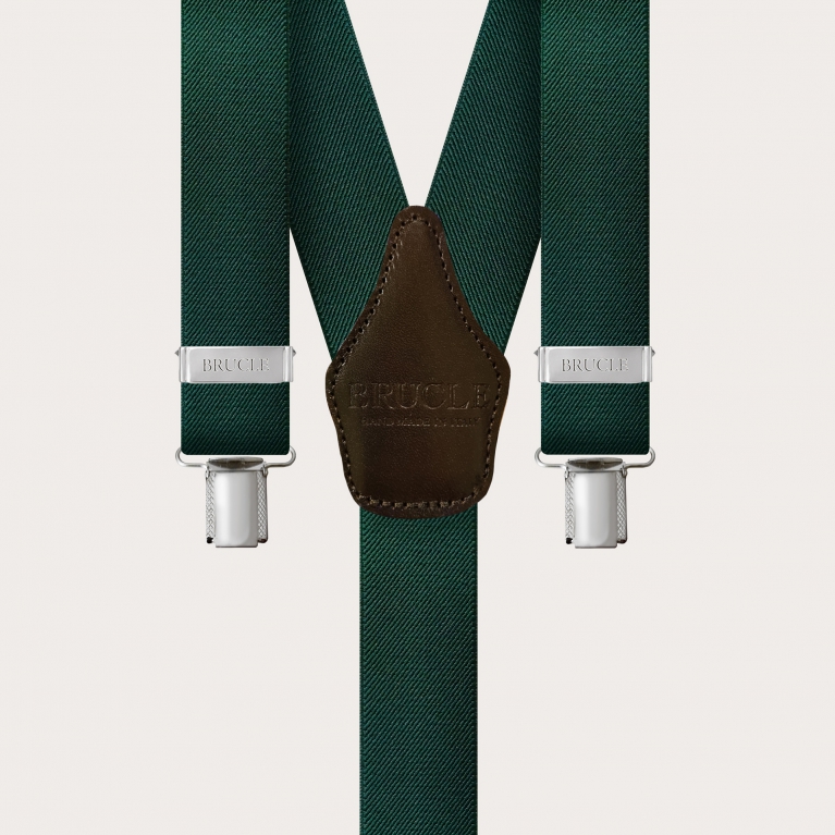 Unisex Y-shaped suspenders, green