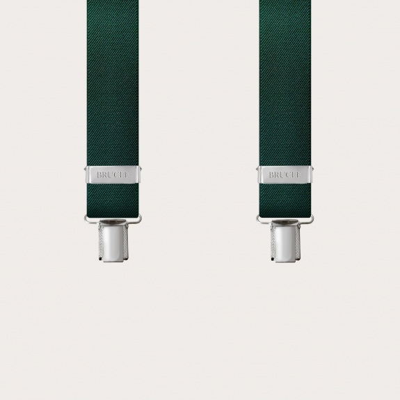 Bretelles larges vert avec 3 clips
