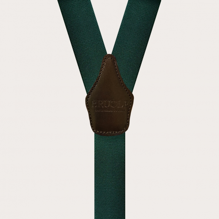Unisex Y-shaped suspenders, green