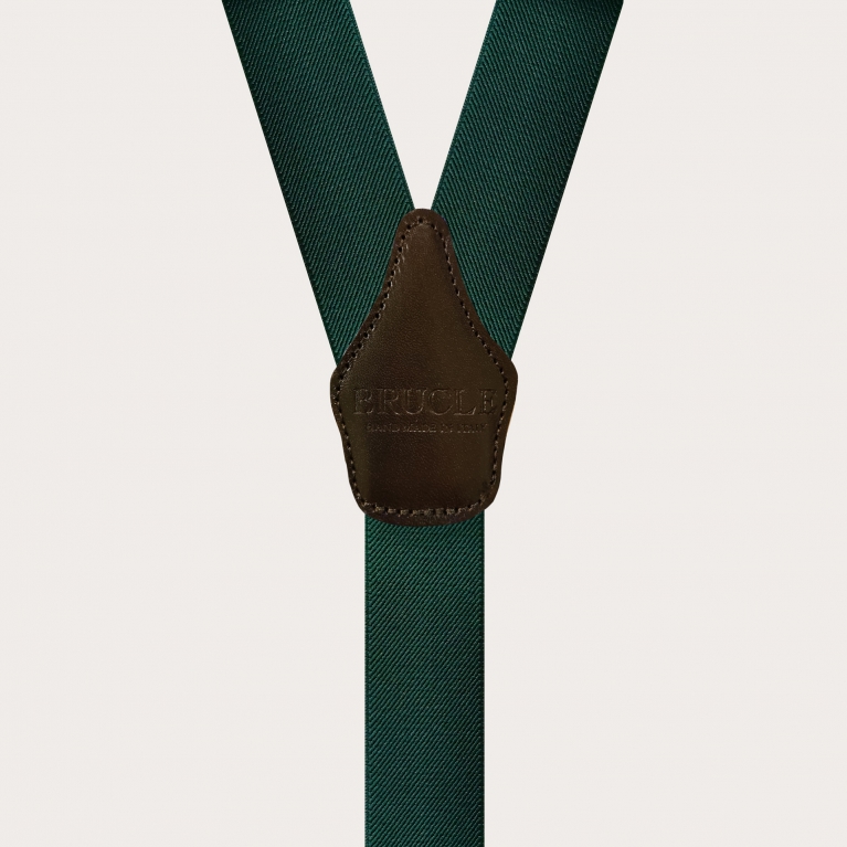 Unisex Y-shaped suspenders, green