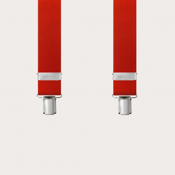 Bretelles larges rouge avec 3 clips