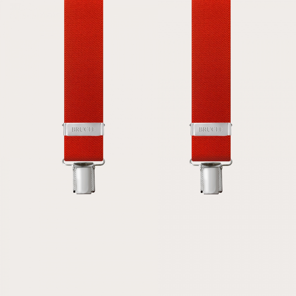 Bretelles larges rouge avec 3 clips
