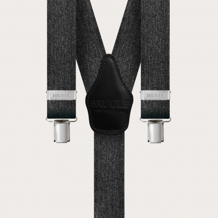 Bretelle unisex a Y nere effetto jeans