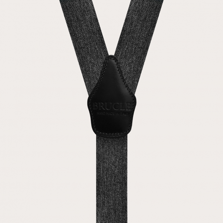 Bretelle unisex a Y nere effetto jeans