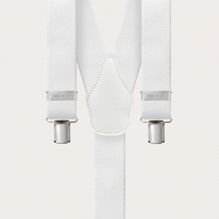 Unisex Y-shaped suspenders, white