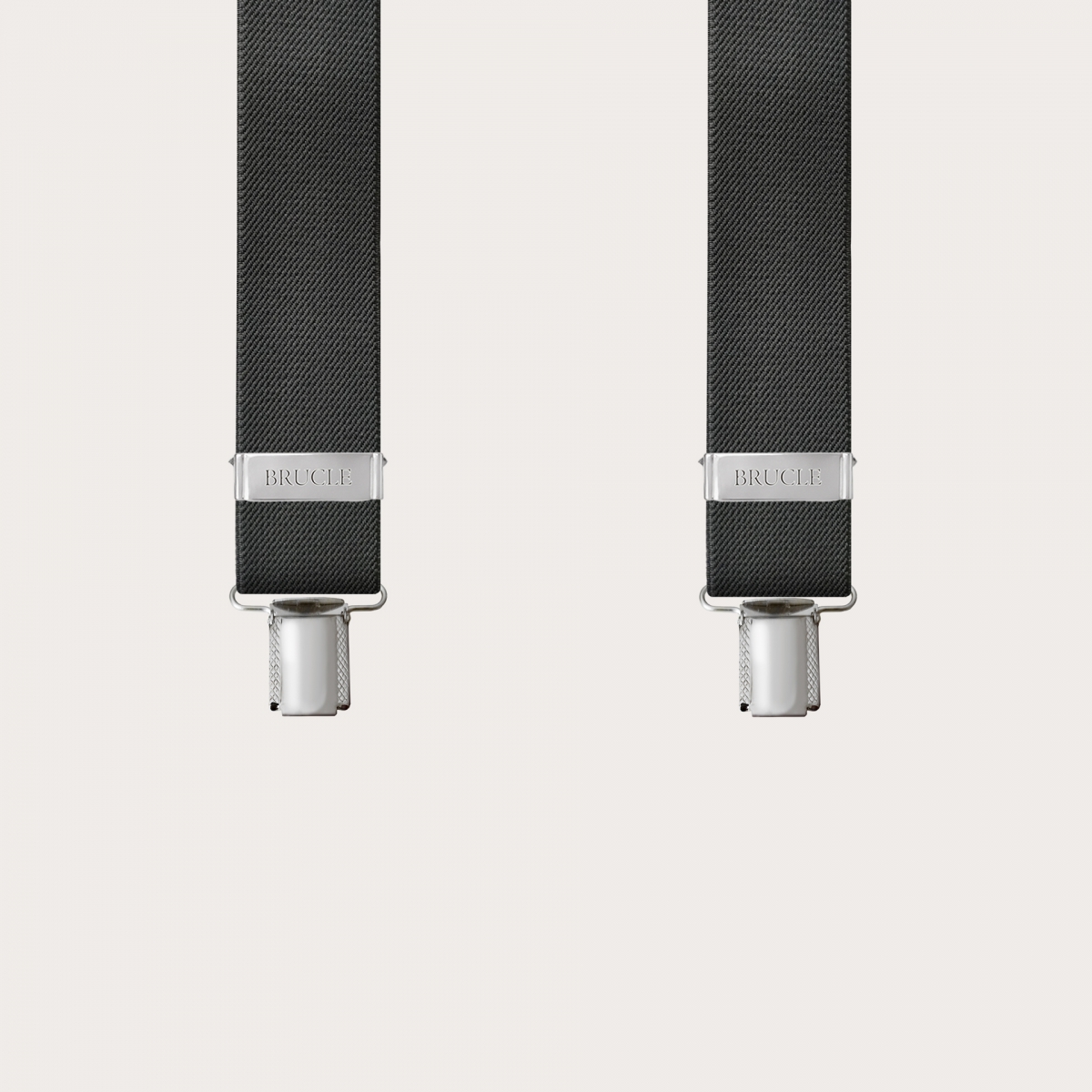 Bretelles larges gris avec 3 clips