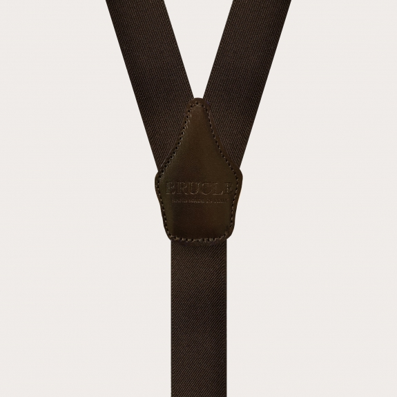 BRUCLE Tirantes unisex sin níquel, marrón oscuro