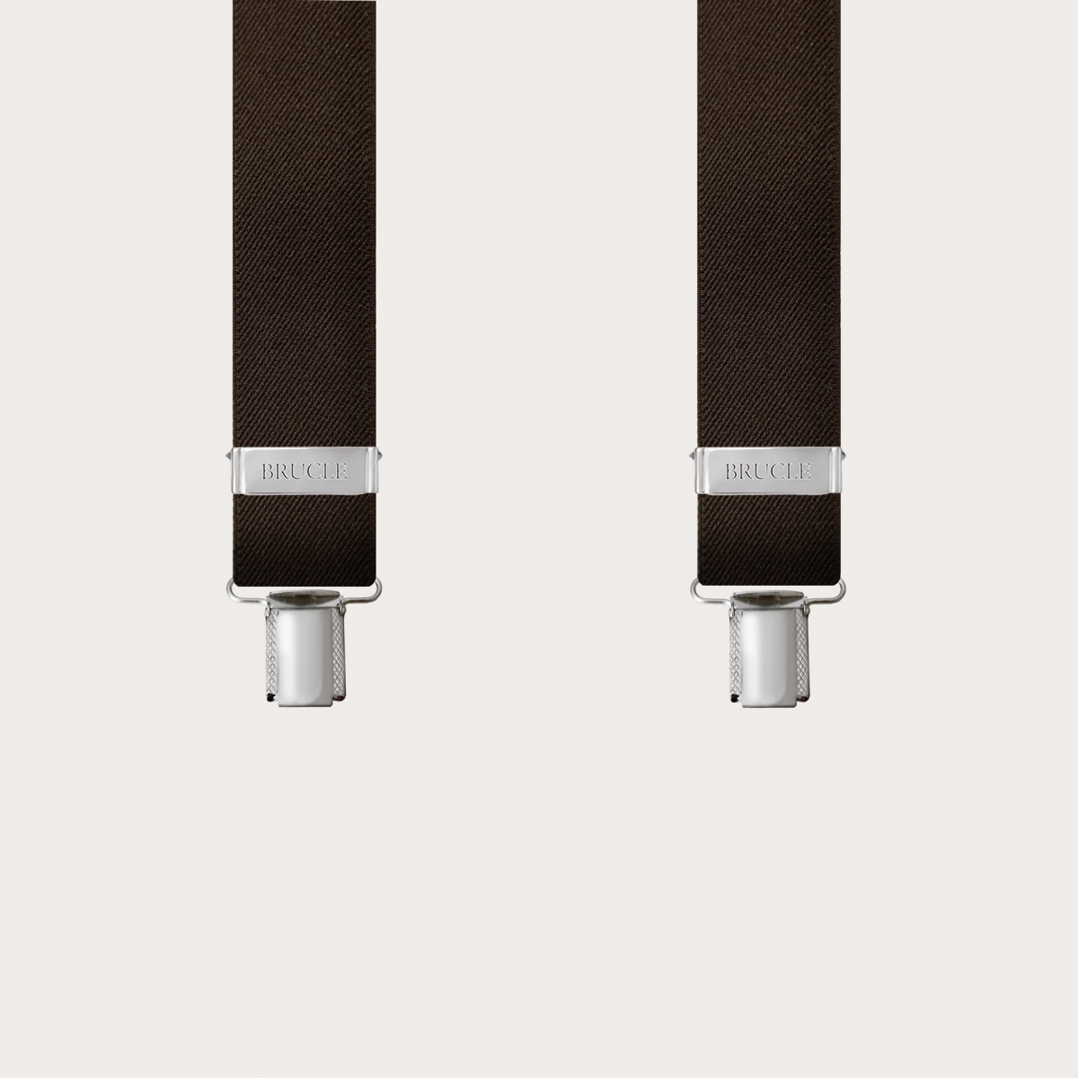 BRUCLE Unisex nickel free suspenders, dark brown