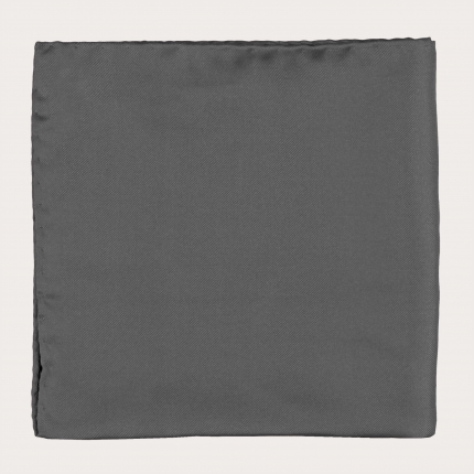 Pocket square silk grey